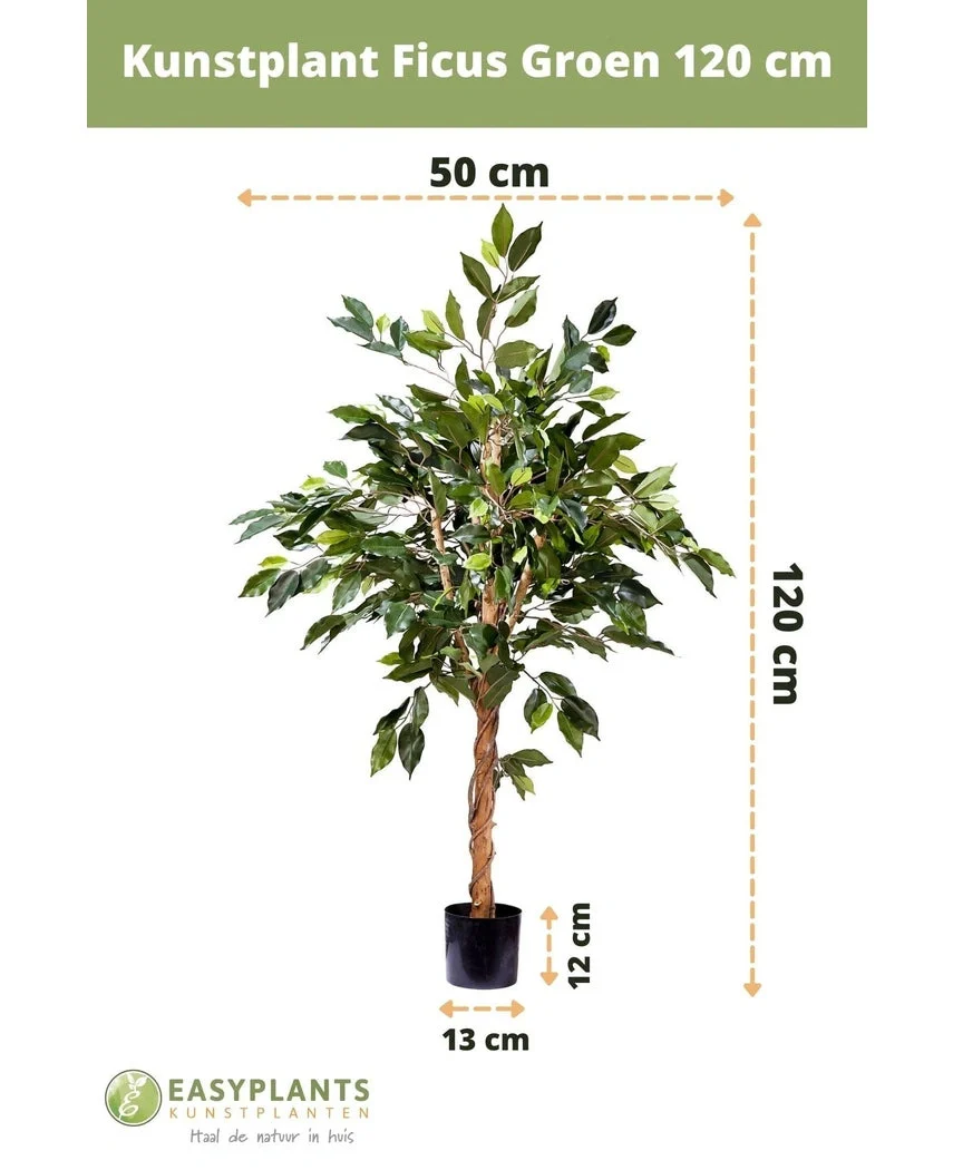 Kunstplant Ficus Groen 120 cm - Image 7
